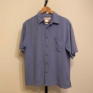 Norm Thompson Silk Short Sleeve Casual Dress Menswear Button Down
